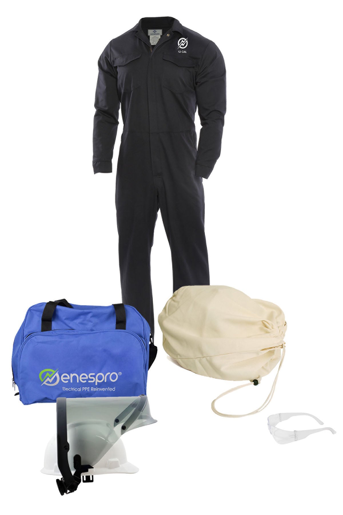 Enespro ArcGuard 12 cal Coverall Arc Flash Kit- No Gloves