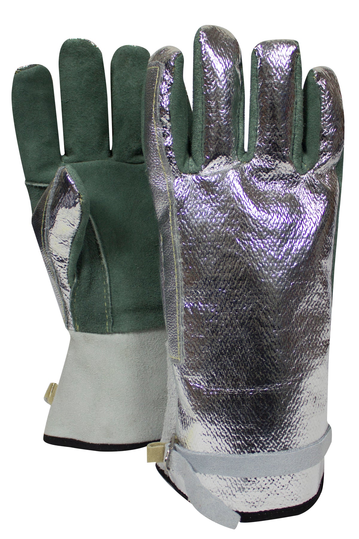 Aluminized High Heat Glove with Leather Palm & Adjustable Strap