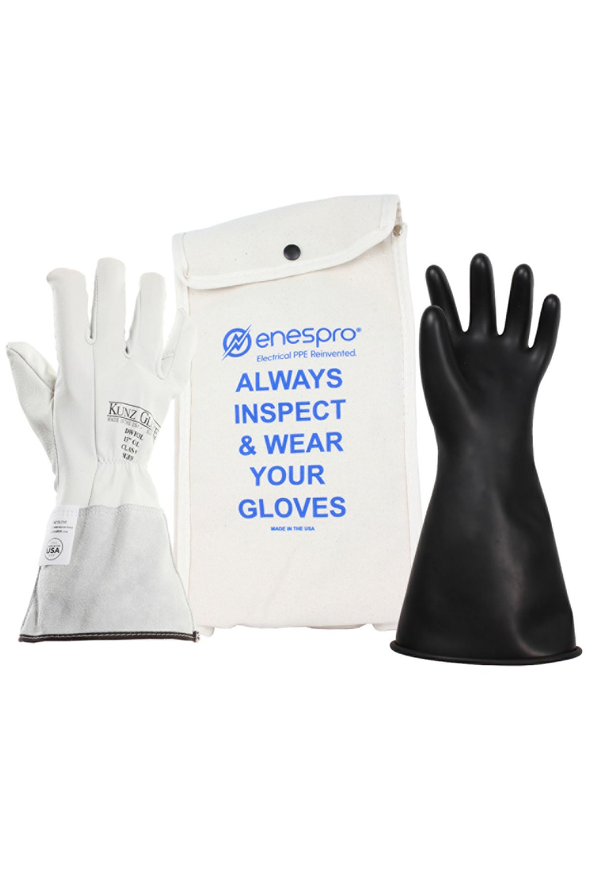 Enespro Made in USA Class 0 Rubber Voltage 14" Glove Kit